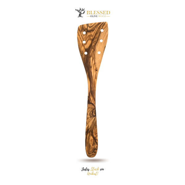 Blessed Olive Wood Pfannenwender gelocht aus Olivenholz